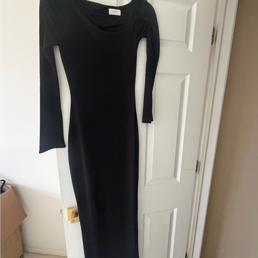 Meshki Black Long Sleeve Maxi Bodycon Dress